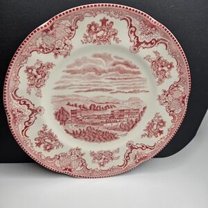 Vintage Johnson Brothers Pink Old Britian Castles 8" Salad Plate Chatsworth 1792